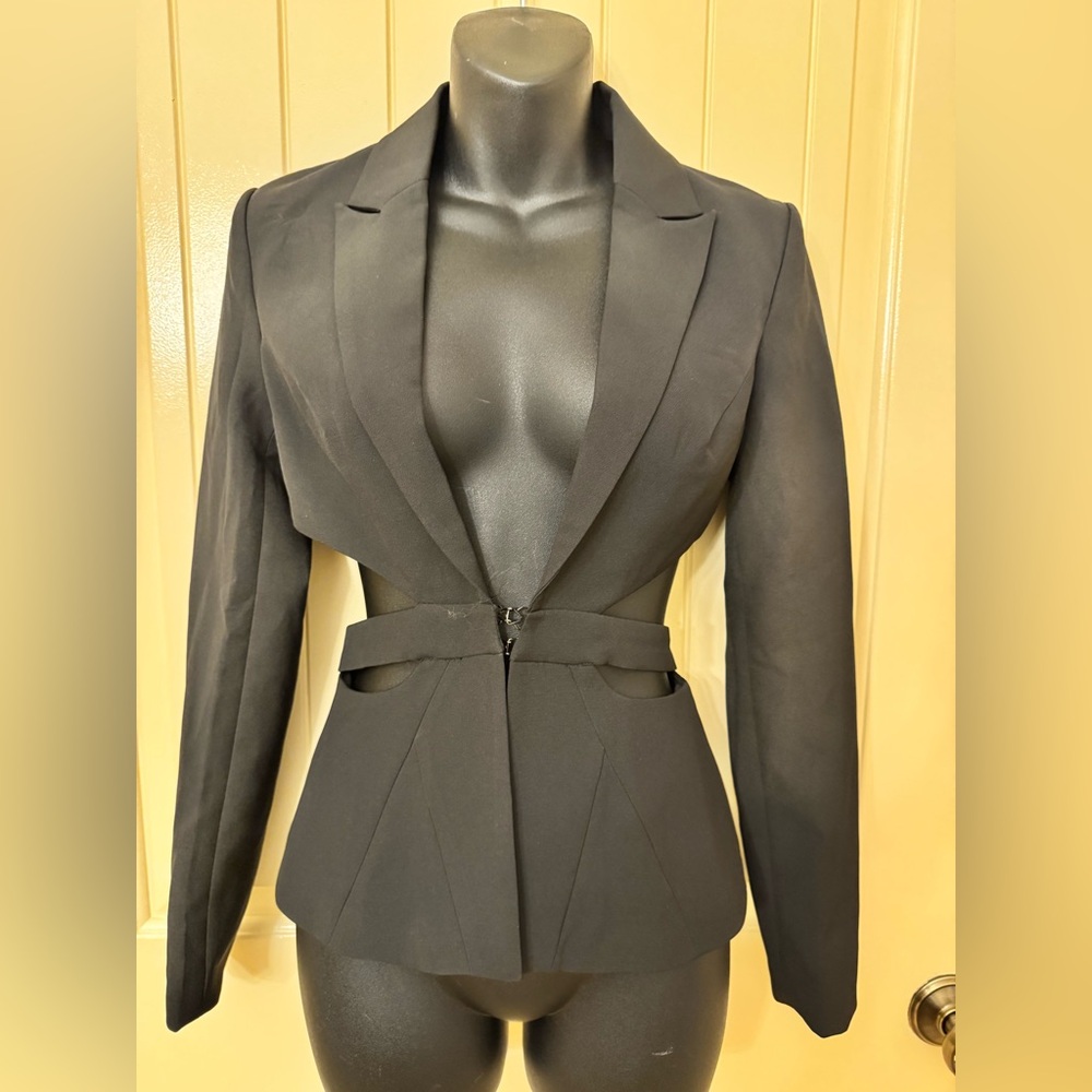 NWT Fashion Nova Black Cut-Out Blazer SIZE XS